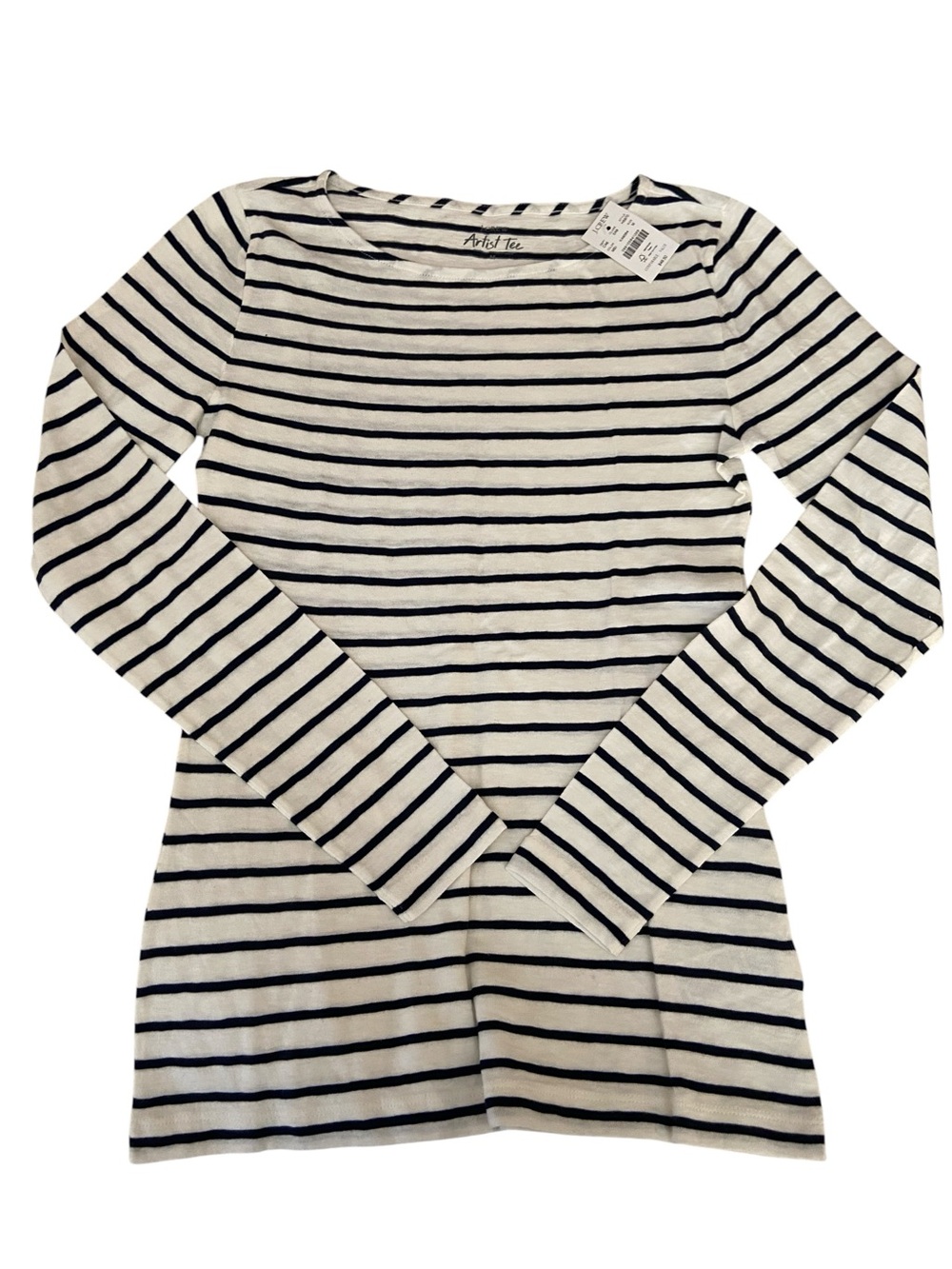 NWT J CREW STRIPED LONG SLEEVE ARTIST TEE SIZE M